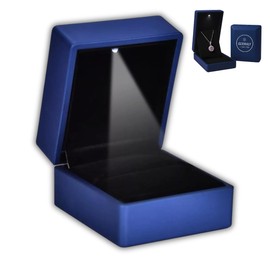 GERMALY® Luxury Jewellery Box | Jewellery Box with LED Lighting for Necklaces, Rings and Earrings - Elegant Gift Box in Blue