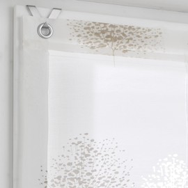 Kutti Tenda a Pacchetto Bellinda Bianca, Motivo Floreale Naturale, con Occhielli 60 * 140 cm