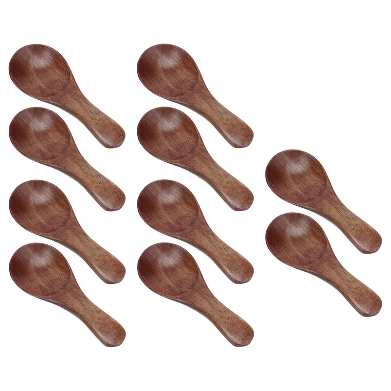 10pcs Small Wooden Spoons Cooking Condiments Spoons for Kitchen Seasoning