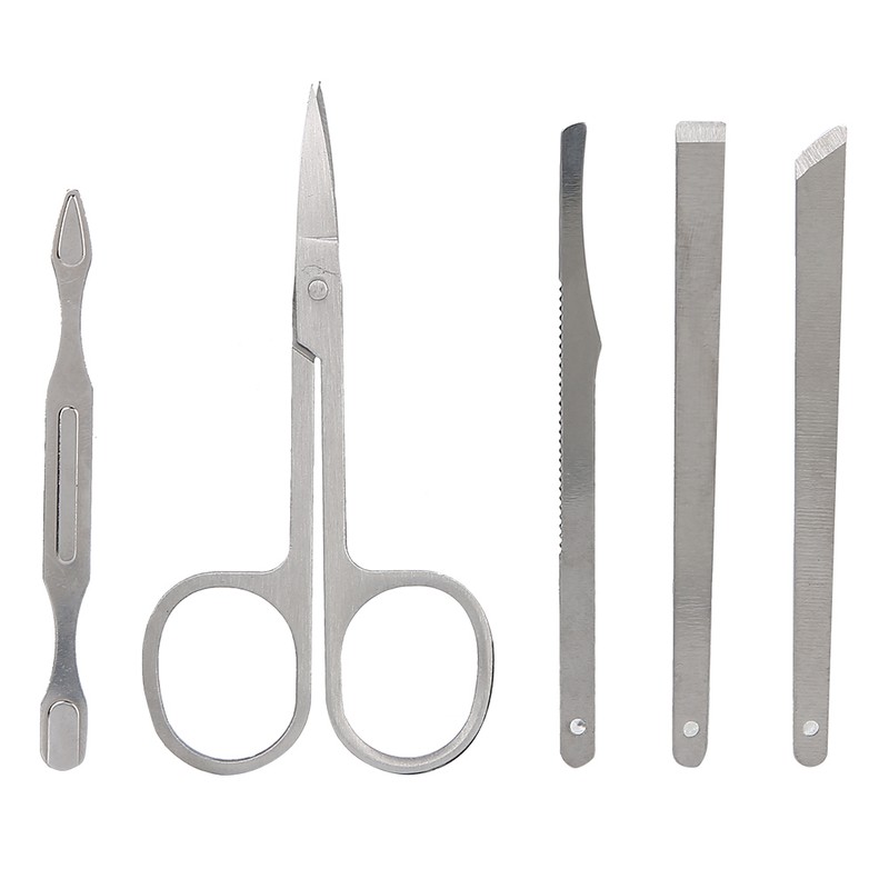 19pcs Manicure Pedicure Nail Clippers Set Stainless Steel Acne Removal
