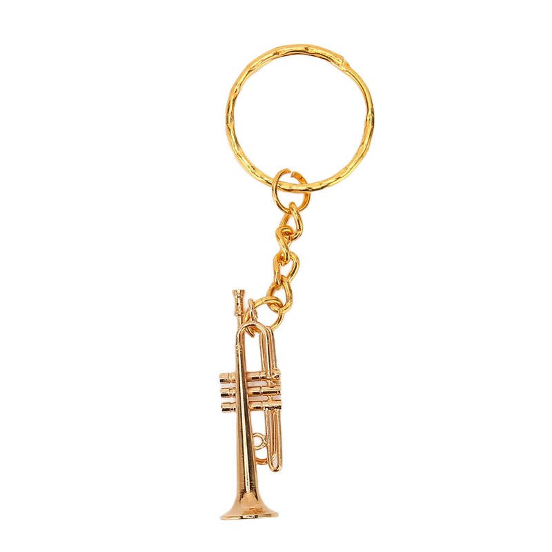 Trumpet Key Chain Pendant Metal Brass Fashionable Stylish Musical Instruments
