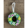 Handmade felt Easter decoration, hanging spring ornament - wreath