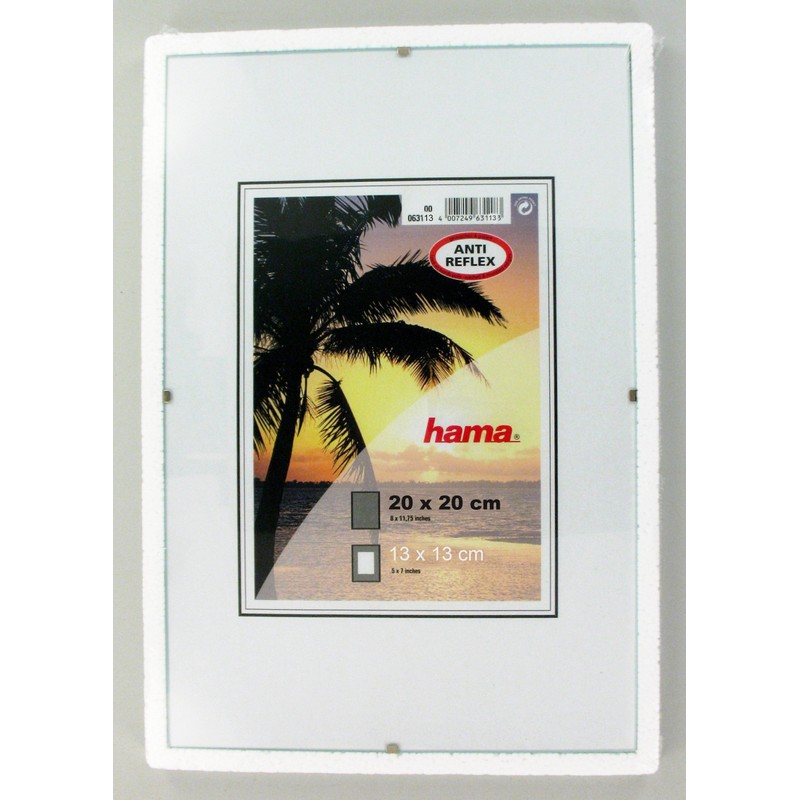 Hama Rahmenloser Bilderrahmen (Clip Fix, Anti-Reflex-Glas, 20 x 20 cm,