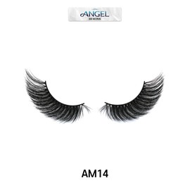 Laflare 3D MINK ANGEL Eyelashes, Soft, Feather-Light, Double-Layer, Voluminous, Glamorous, Fluffy, Striking Look, Reusable Premium Quality False Mink Lashes (AM14)