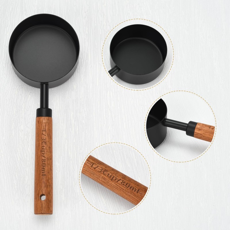 Black Measuring Cups and Spoons Set, Measuring Spoons and Measuring