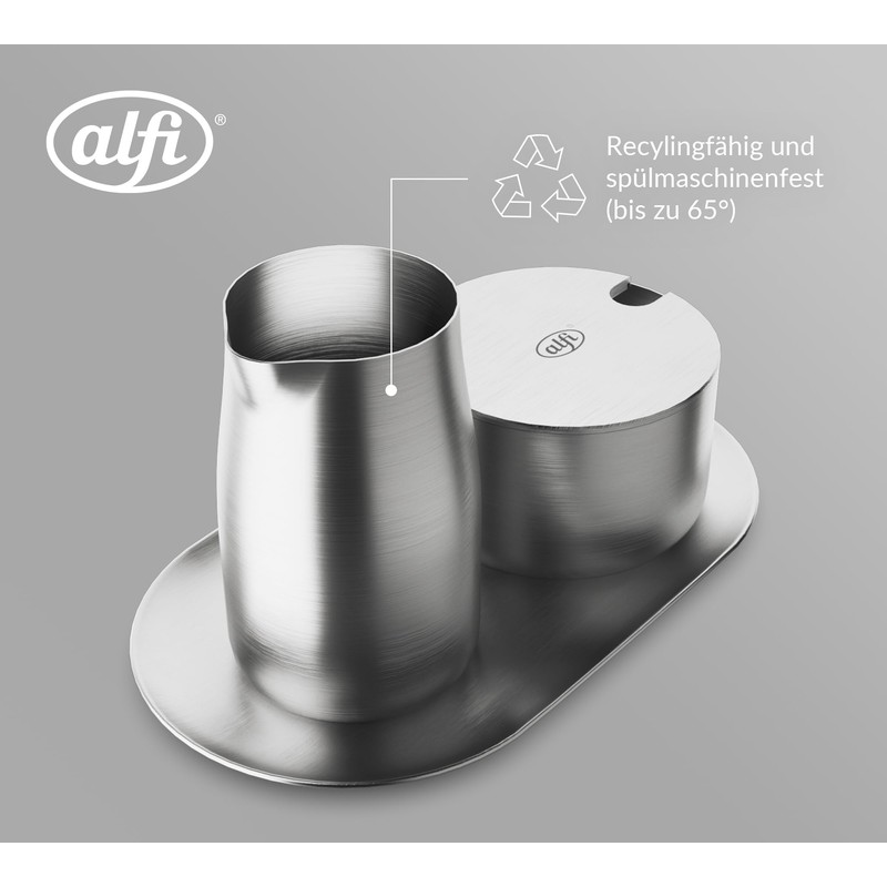 alfi Milk and Sugar Set, Matte, High-Quality Stainless Steel Milk