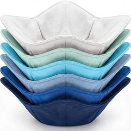 Boao 6 Pack Microwave Bowl Cozy Holder Safe Insulated Bowl Cozies Multipurpose Hot Heat Proof Soup Plate Holder to Prevent Hand from Heat and Maintain Food Warm (Blue)
