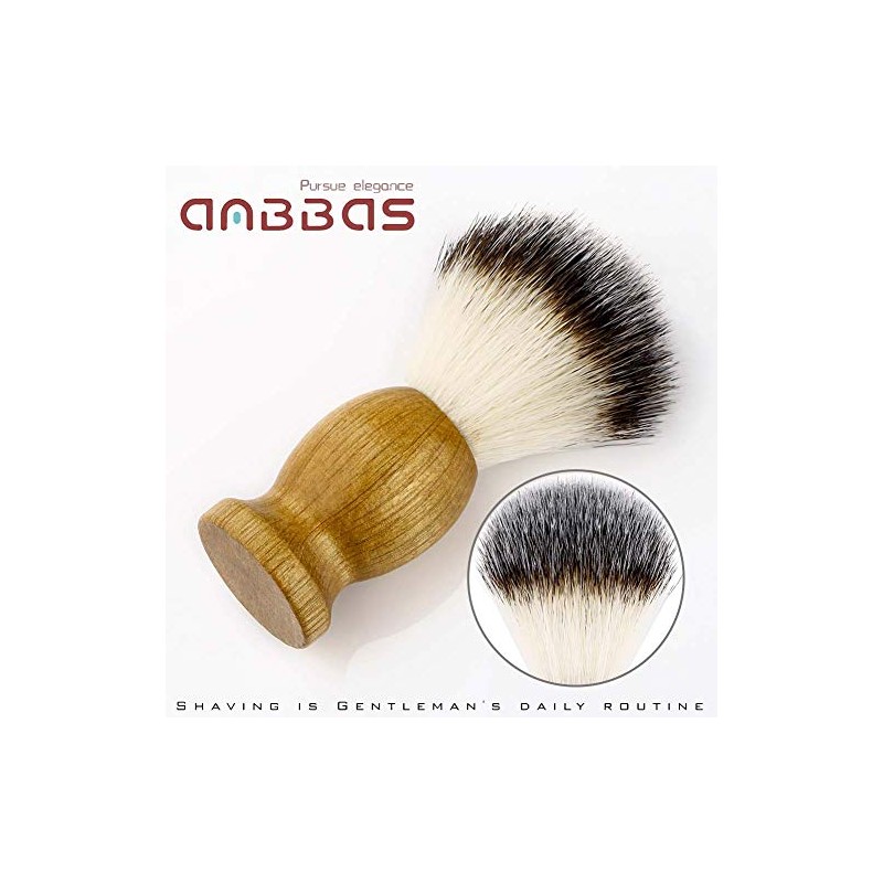 Anbbas Anbbas Shaving Brush Synthetic Badger Hair Wood Handle,Stainless Steel
