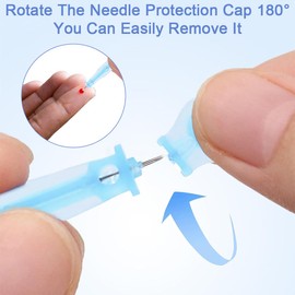 BLPRKOT 100 Pieces Blackhead Blemish Remover ABS Blue Tool Comedone Removal Whitehead Blackhead Remover Set Pimple Popper Needle Remover Tools for Home Beauty Salon