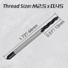 Hordion 2pcs M2.5 x 0.45 Spiral Point Thread Tap H2