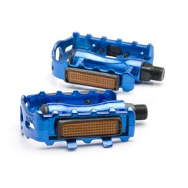 VOANZO Mountain Bike Pedals 1 Pair Aluminum Alloy Folding Bike Bicycle Pedals Outdoor Cycling Accessory (Blue)