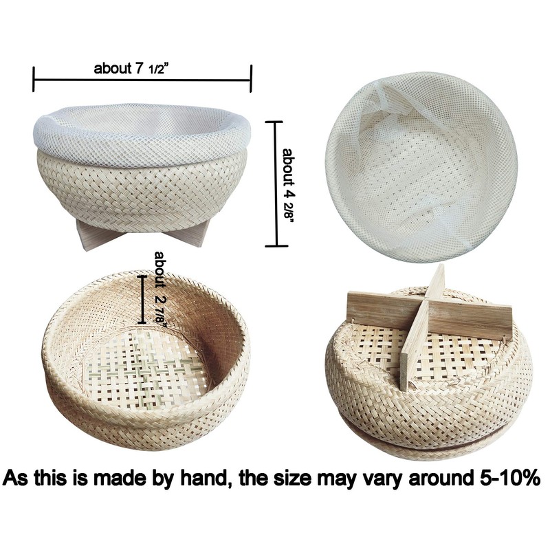 Plai Na Thai Sticky Rice Basket Steamer Bamboo for Pot