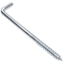 AERZETIX - C47882 - Set of 20 - Screw Hooks Type L for Wood - with Wood Thread - Diameter 5 x 100 mm - Galvanised Steel - DIY - Assembly Tool Hardware