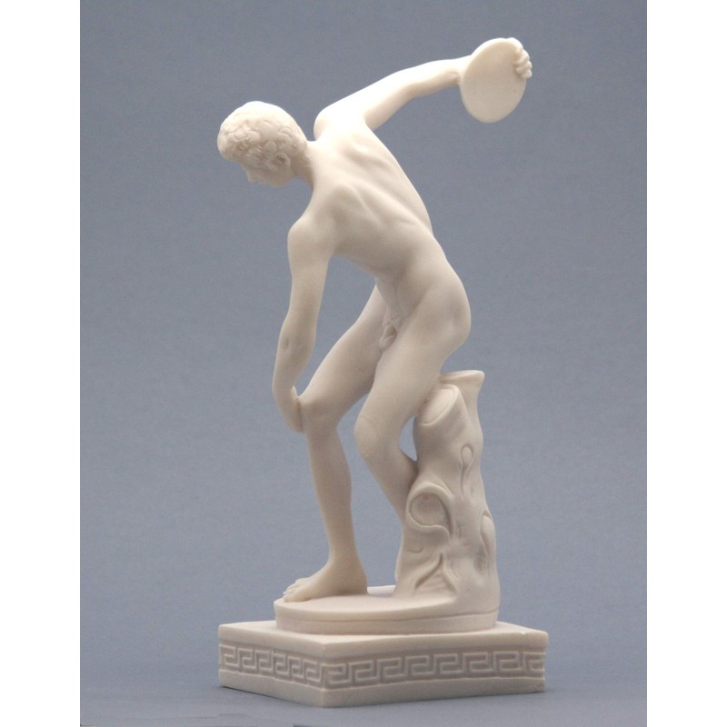 Discobolus Discus Thrower Nude Male Athlete Greek Roman Statue 21cm
