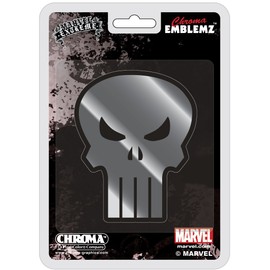 Chroma 41501 Punisher Skull Injection Molded Chrome Colored Emblem Decal