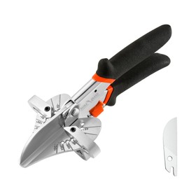 FLORA GUARD Upgraded Miter Shears - 45 to 135 Degree Multi Angle Trim Cutter, Gasket Shear for Cutting Soft Wood, Plastic, PVC and More, Including 1 Spare Blades (JDJ-3001)
