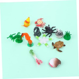 Hohopeti 24-Piece PVC Marine Life Toys Aquarium Ornaments Mini Sea Animals Fish Tank Decor Ocean Decor Shell Conch Shark Toys Desktop Ornament Ocean Animal