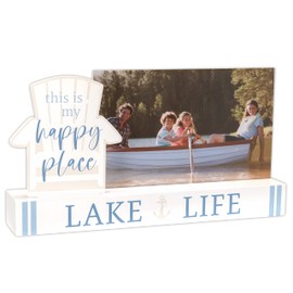 Malden International Designs 4x6 Lake Life 3-Dimensional Adirondack Chair White Platform Picture Frame