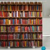 FAITOVE Library Bookcase Shower Curtain Sets Fabric, Polyester Waterproof Bathroom