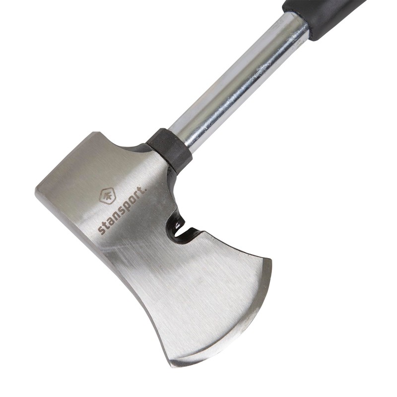 Stansport Rubber Handle Camp Axe/Hammer, Black, Silver, 13.25"" l x