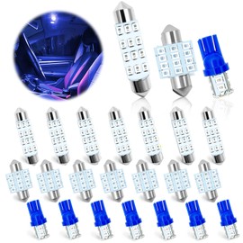 24PCS LED Interior Replacement Bulbs, Interior Car Lights, Dome Light LED Car Bulb Kit Set T10 31 mm 42 mm, Used for Map Dome Lights and License Plate Courtesy Lights Accessories (Blue)