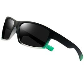 Joopin Polarized Sports Sunglasses Men Wrap Around Sun Glasses UV400 Protection Square Shades Driving Sunnies (Gradual Black)