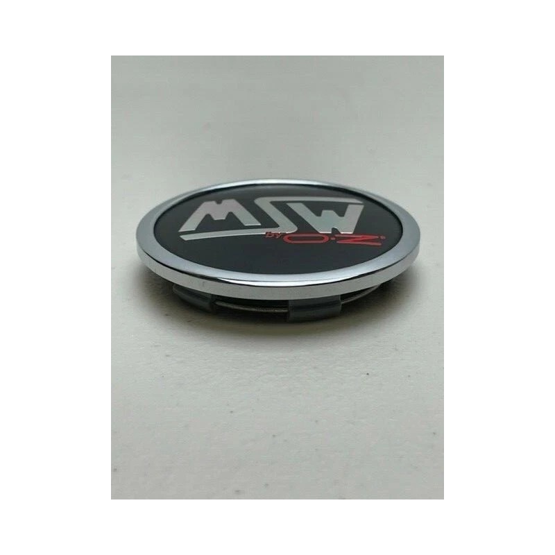 MSW By OZ Matte Black/Red Logo Snap In Wheel Center