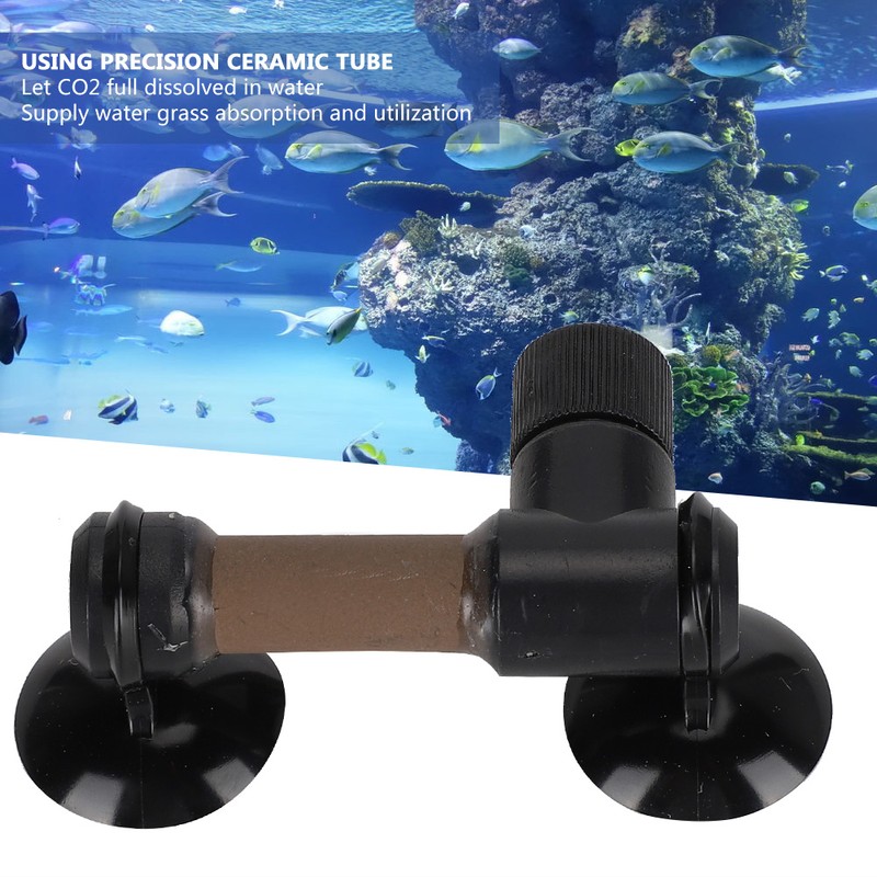 Plastic Black Aquarium Carbon Dioxide Refiner Precision Ceramic Tube Fish