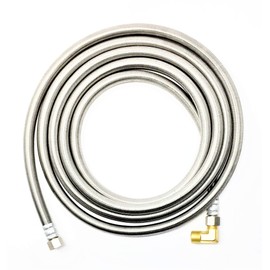Shark Industrial Shark Industrial Premium Stainless Steel Dishwasher Hose - 10 FT No-Lead Burst Proof Water Supply Line 3/8" comp x 3/8" comp with attached 90 degree 3/8" comp x 3/8" MIP elbow - 10 year warranty