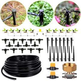 HIRALIY Garden Lawn Grass Greenhouse 92FT Water Dripping Irrigation Kit Watering System