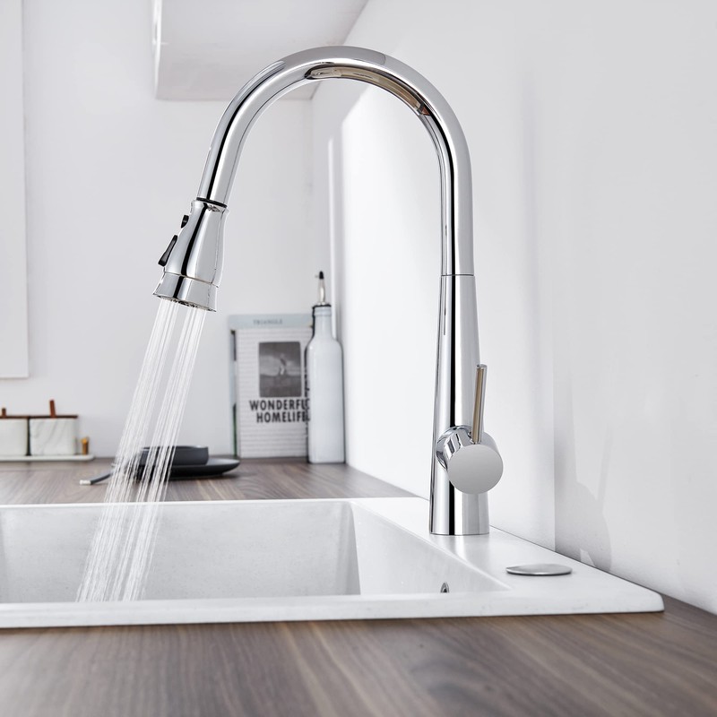 TIORIY Kitchen Sink Faucet Head Replacement with 15 Adapters, Chrome