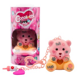 Coccolotti, Love & Tell Interactive Bear, Sound and Light Effects, Honey Model, Records and Repeats Messages, Accessories Included, 7cm, Toy for Children Aged 3 and Up