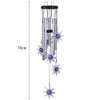 Blue Evil Eye Heart Wind Chimes, Metal Tubes Hanging Ornaments,