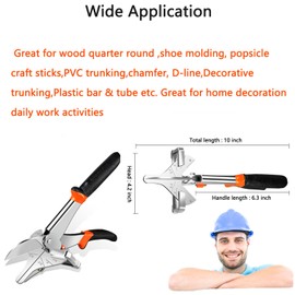 Wonglea Miter Shears for Wood Trim Molding,Long Handle Quarter Round Cutting Tool with 22.5 degree,Shoe Molding Cutter Tool for Crafting,Multi Angle Shears with 2 Replacement blades