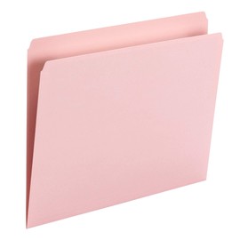Smead File Folder, Straight-Cut Tab, Letter Size, Pink, 100 per Box (10942)