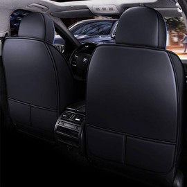 Niscarda for Honda CR-V Hybrid 2020-2025 Car Seat Covers, Full Coverage Customized Seat Covers Premium Leather Waterproof Stain-Resistant Easy to Install (Front Set with Pillows, Black&Blue)