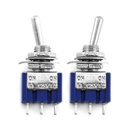 QWORK® Mini Switch Set of 30, 10 x Mini Toggle Switch AC 125V 6A ON-ON 3 Pins 2 Position & 20 x Micro Switch Button 250V 1A 2 Pins for Instrument Panel Marine Vehicles