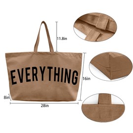 LLYLIU Canvas Tote Bag - Extra Large Shopping Beach Totes Bags Reusable Big Grocery Bag 28" x 8" x 16"