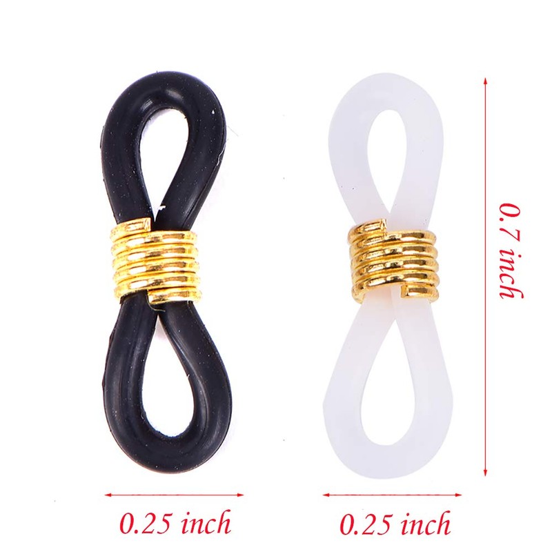 Ruwado 16 Pcs Eyeglasses Chain Ends Anti Slip Silicone Spring