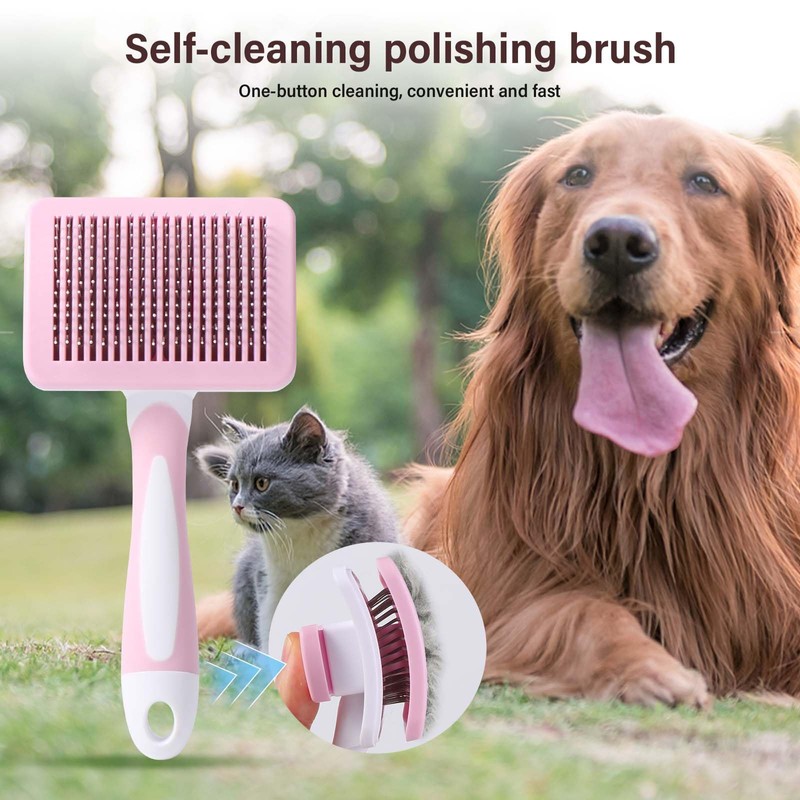 Vinabo Cat Brush,Dog Brush Cat Grooming Comb,Self Cleaning Pet Slicker
