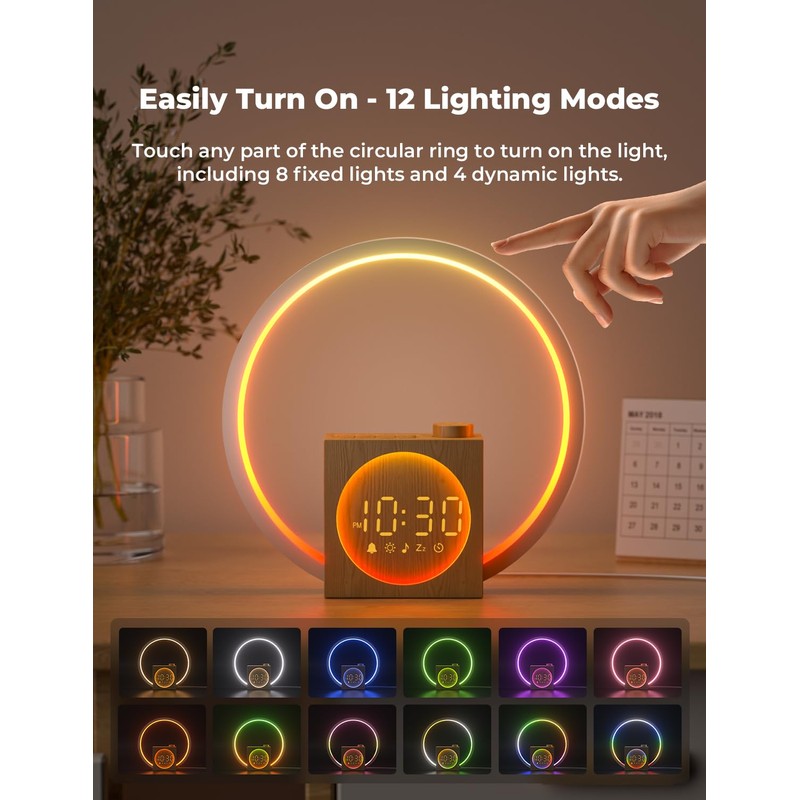 LIORQUE Sunrise Alarm Clock Wake Up Light, 30 Soothing Sounds