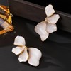 White Flower Earrings for Women Irregular Petal Earrings Floral Statement