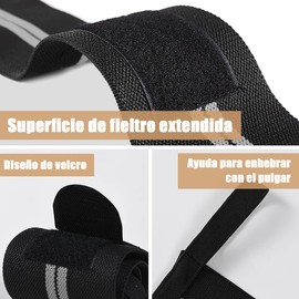 FEAWIAI 3 Pares Muñequeras Gym, Muñequeras Crossfit Deportivas para Hombres y Mujeres con Soporte Ajustable,para Levantamiento de Pesas, Fitness y Entrenamiento (Rojo, Azul, Gris)