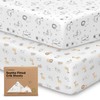 KeaBabies 2-Pack Organic Crib Sheets for Boys, Girls, Jersey Fitted