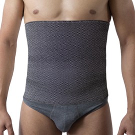 Beman - 5054 Bauchgurt aus Wolle für Herren und Damen, Bauchwärmer, elastischer Lendenwirbelgurt, hypoallergene Rückenstütze (Schwarz, 3)