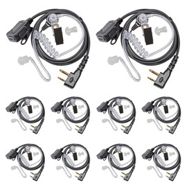 HYSHIKRA Transparent Headphones Headset Compatible with Midland G7 Pro G8 G9 Pro M24 M24 Plus M48 M99 G6 XT G7 XTR Security Airsoft (Transparent Tube, 10)