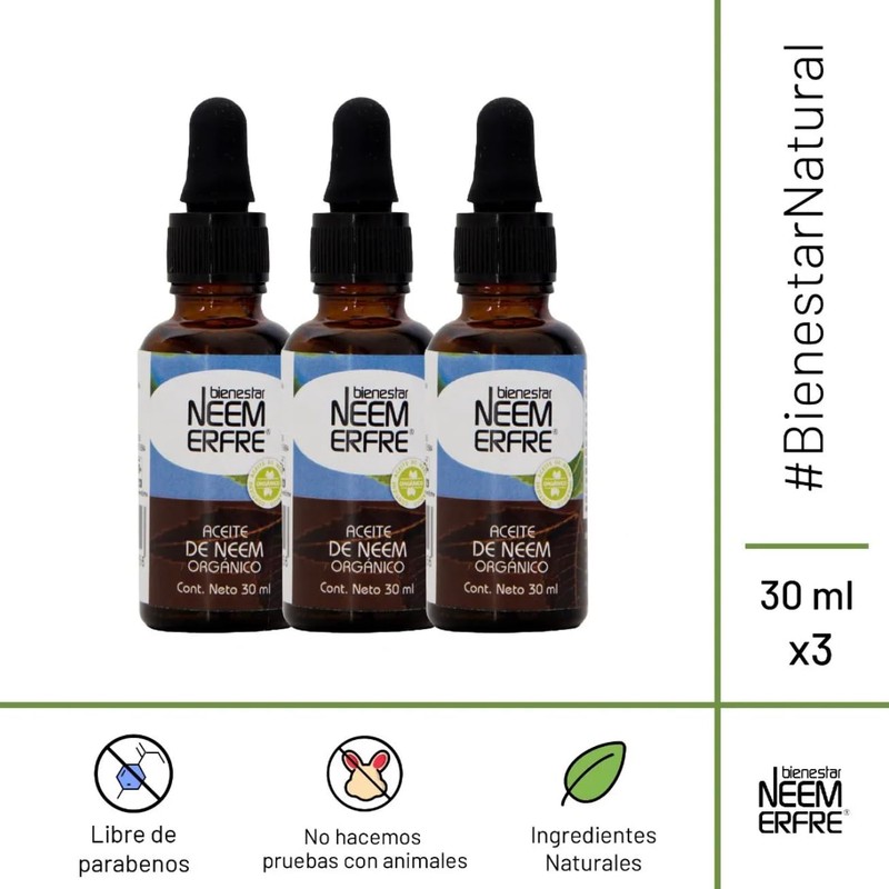 Aceite de NEEM Orgánico 100% puro sin diluir - Azadiractina