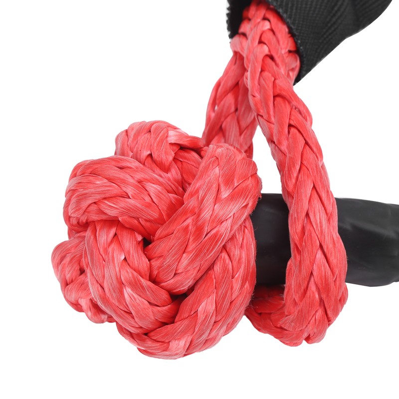 1/2in Car Recovery Straps Winch Rope 35000lbs Flexible Synthetic Shackle