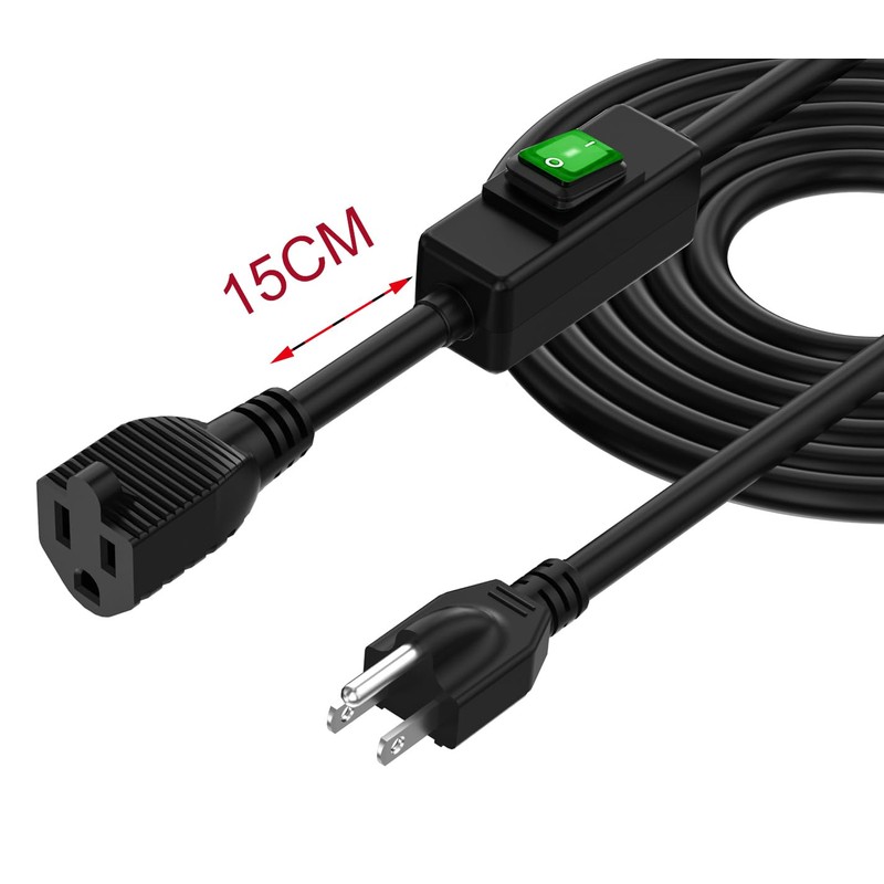 (6Feet) 3-Prong Outdoor Waterproof Extension Switch Cord, in-Line On/Off Switch
