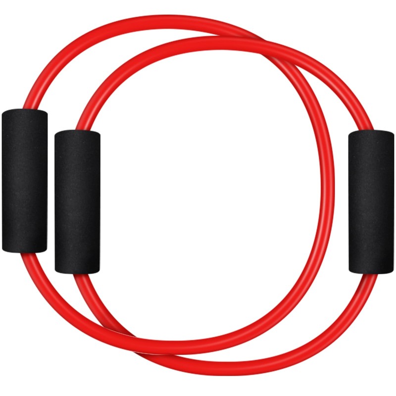 Seenelling Barre Double Tube Red Resistance Band Exercise Tubes for